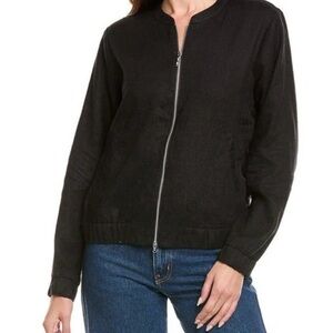 Tommy Bahamas Women’s Black Bomber Jacket linen